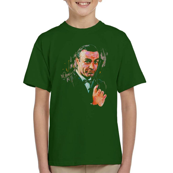 Sidney Maurer Original Portrait Of Sean Connery James Bond Kid's T-Shirt