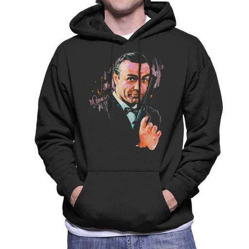Sidney Maurer Original Portrait Of Sean Connery James Bond Men's Hooded Sweatshirt