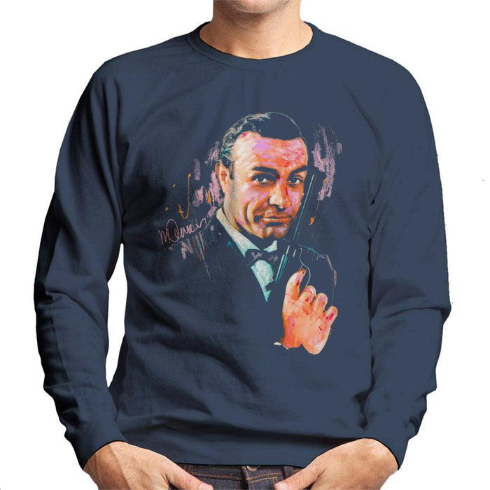 Sidney Maurer Original Portrait Of Sean Connery James Bond Men's Sweatshirt