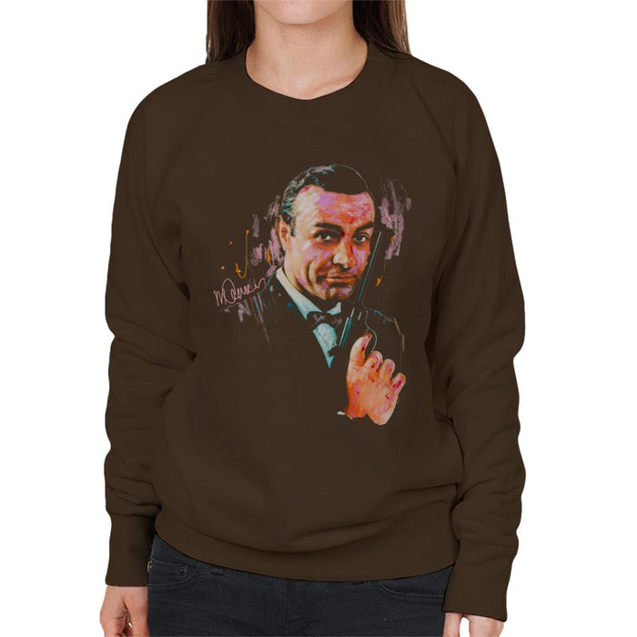 Sidney Maurer Original Portrait Of Sean Connery James Bond Women's Sweatshirt