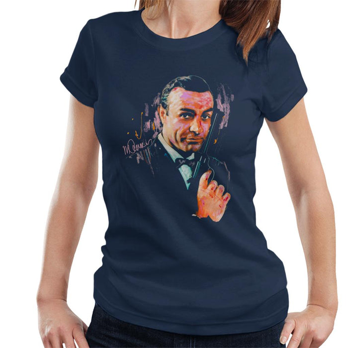 Sidney Maurer Original Portrait Of Sean Connery James Bond Women's T-Shirt