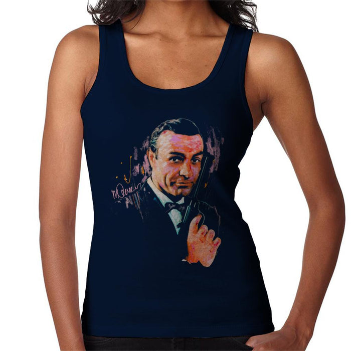 Sidney Maurer Original Portrait Of Sean Connery James Bond Women's Vest