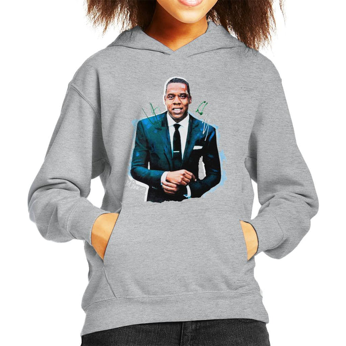 Sidney Maurer Original Portrait Of Jay Z Suit Kid's Hooded Sweatshirt