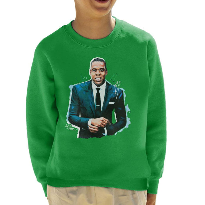 Sidney Maurer Original Portrait Of Jay Z Suit Kid's Sweatshirt