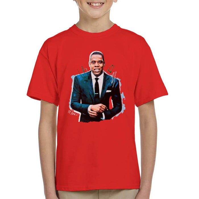 Sidney Maurer Original Portrait Of Jay Z Suit Kid's T-Shirt