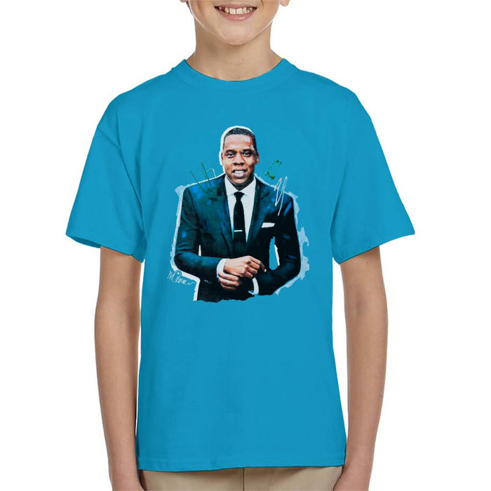Sidney Maurer Original Portrait Of Jay Z Suit Kid's T-Shirt