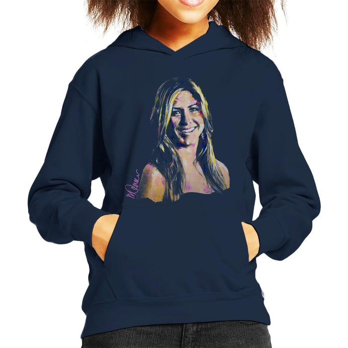 Sidney Maurer Original Portrait Of Jennifer Aniston Kid's Hooded Sweatshirt