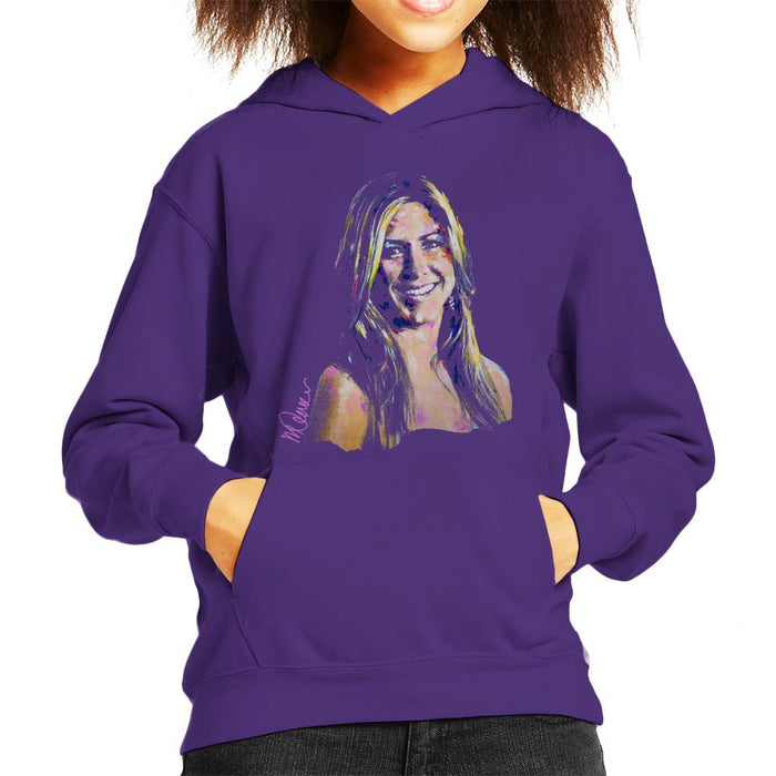Sidney Maurer Original Portrait Of Jennifer Aniston Kid's Hooded Sweatshirt