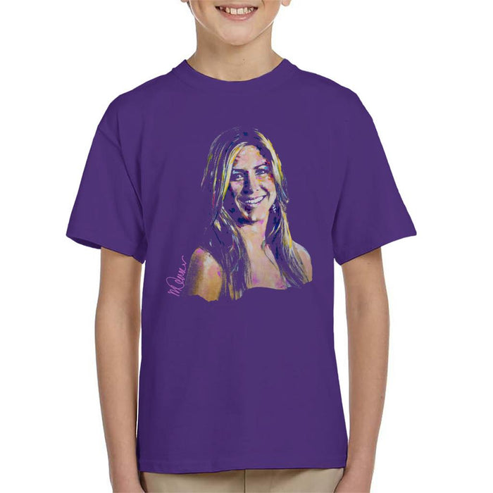 Sidney Maurer Original Portrait Of Jennifer Aniston Kid's T-Shirt