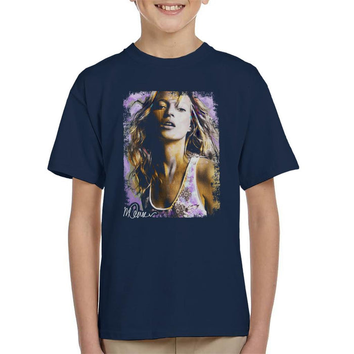 Sidney Maurer Original Portrait Of Kate Moss Pastel Kid's T-Shirt