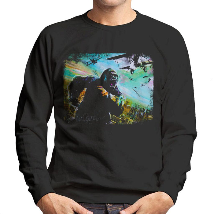 Sidney Maurer Original Portrait Of King Kong Vs Planes Men's Sweatshirt