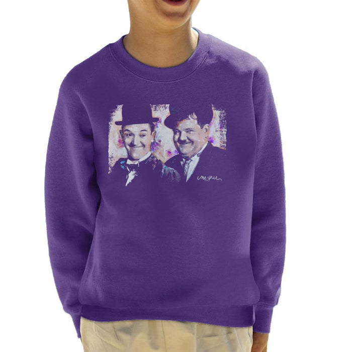Sidney Maurer Original Portrait Of Laurel And Hardy Kid's Sweatshirt