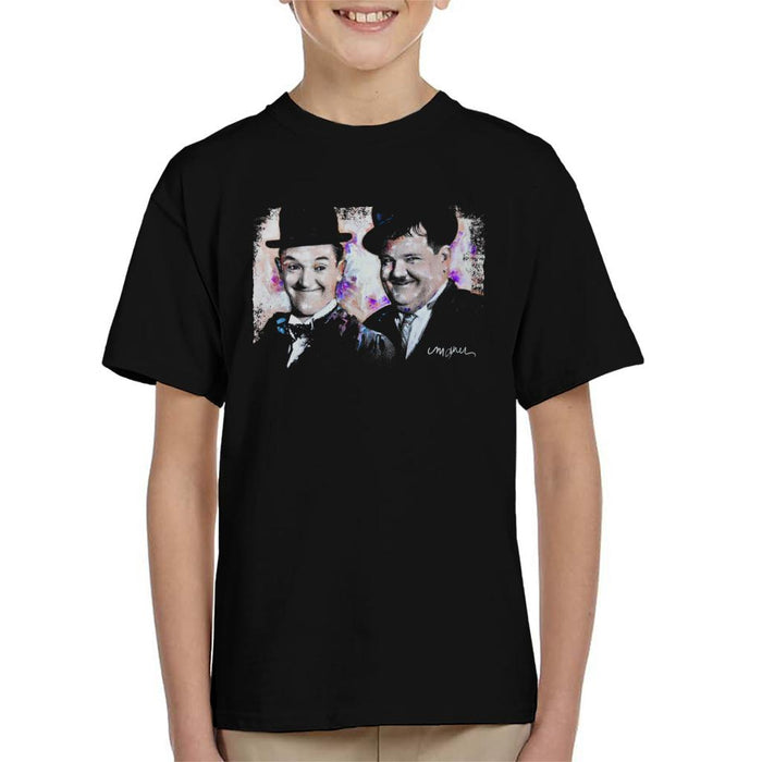 Sidney Maurer Original Portrait Of Laurel And Hardy Kid's T-Shirt