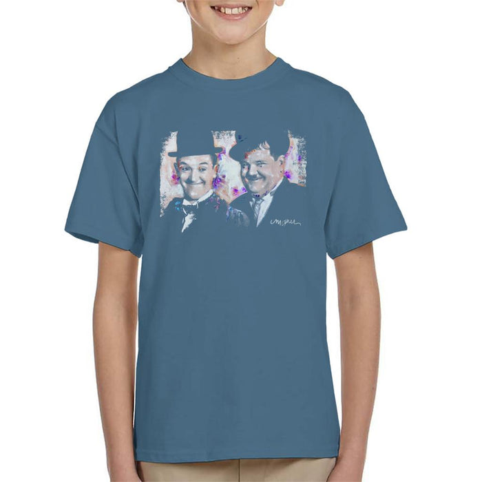 Sidney Maurer Original Portrait Of Laurel And Hardy Kid's T-Shirt