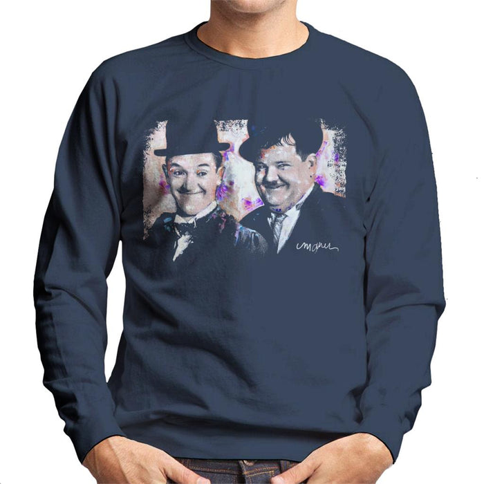 Sidney Maurer Original Portrait Of Laurel And Hardy Men's Sweatshirt