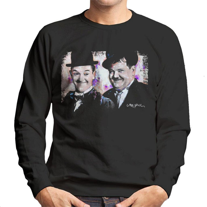 Sidney Maurer Original Portrait Of Laurel And Hardy Men's Sweatshirt