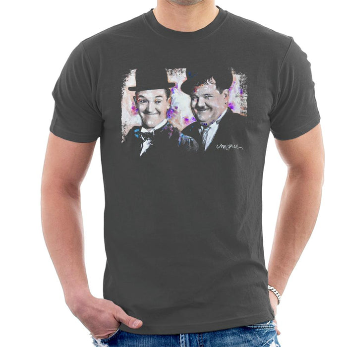 Sidney Maurer Original Portrait Of Laurel And Hardy Men's T-Shirt