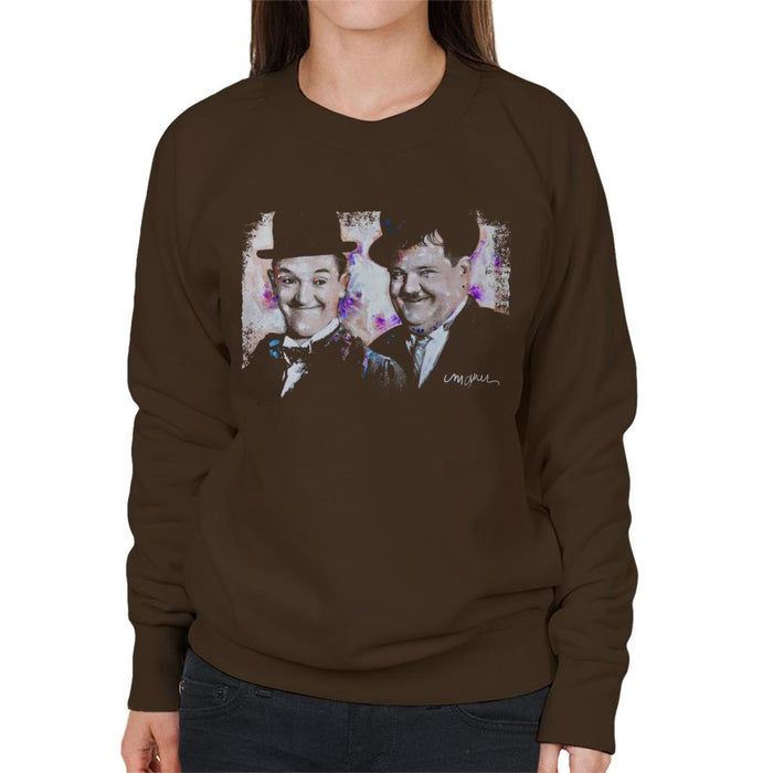 Sidney Maurer Original Portrait Of Laurel And Hardy Women's Sweatshirt