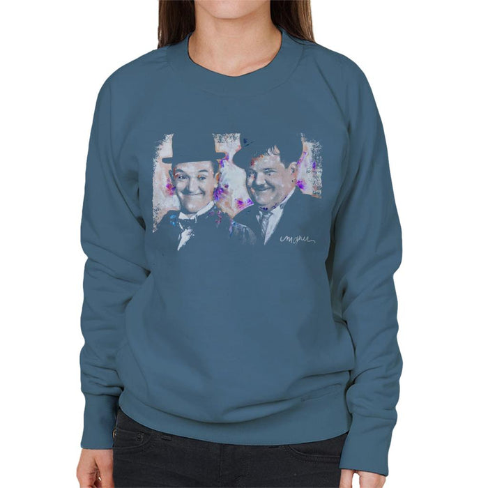 Sidney Maurer Original Portrait Of Laurel And Hardy Women's Sweatshirt