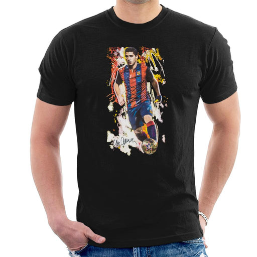 Sidney Maurer Original Portrait Of Luis Suarez Barcelona Men's T-Shirt