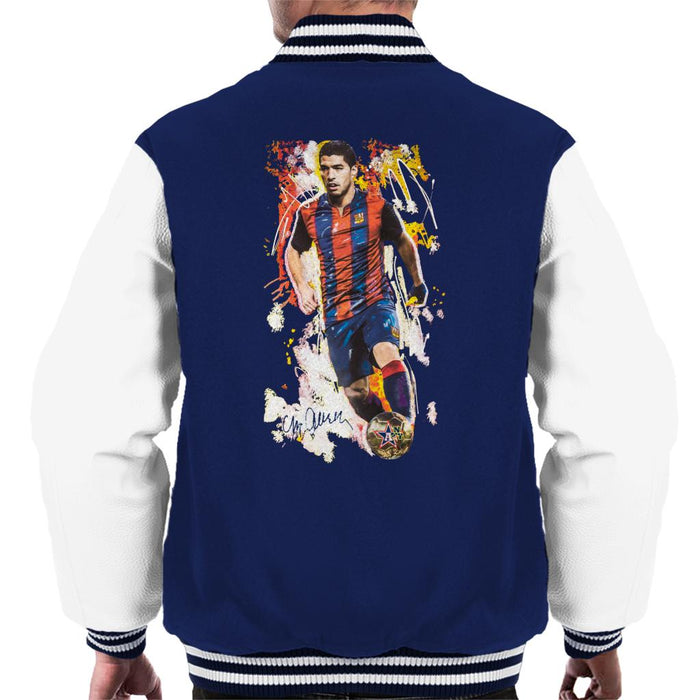 Sidney Maurer Original Portrait Of Luis Suarez Barcelona Men's Varsity Jacket