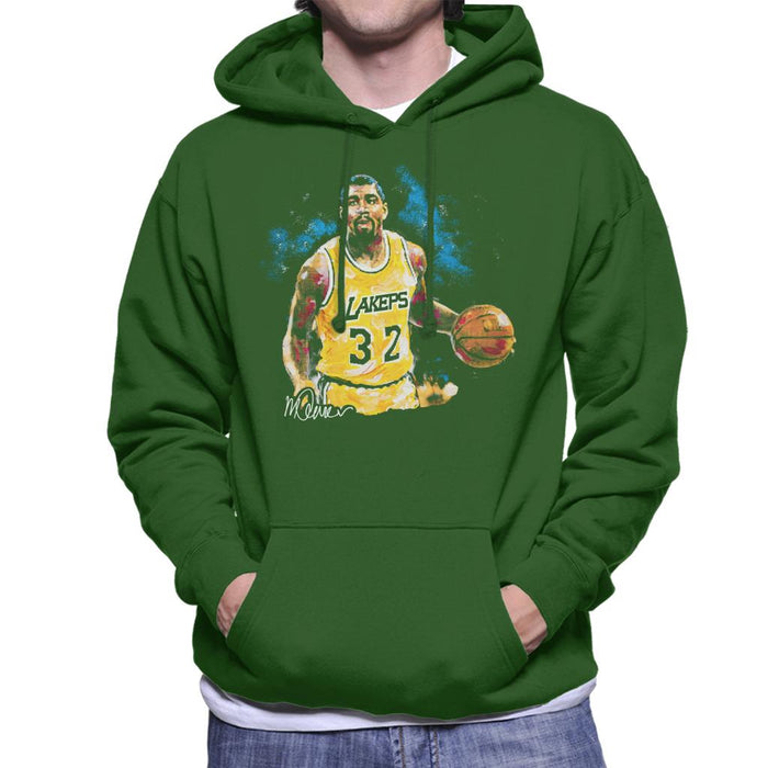 Sidney Maurer Original Portrait Of Magic Johnson Lakers Men's Hooded Sweatshirt
