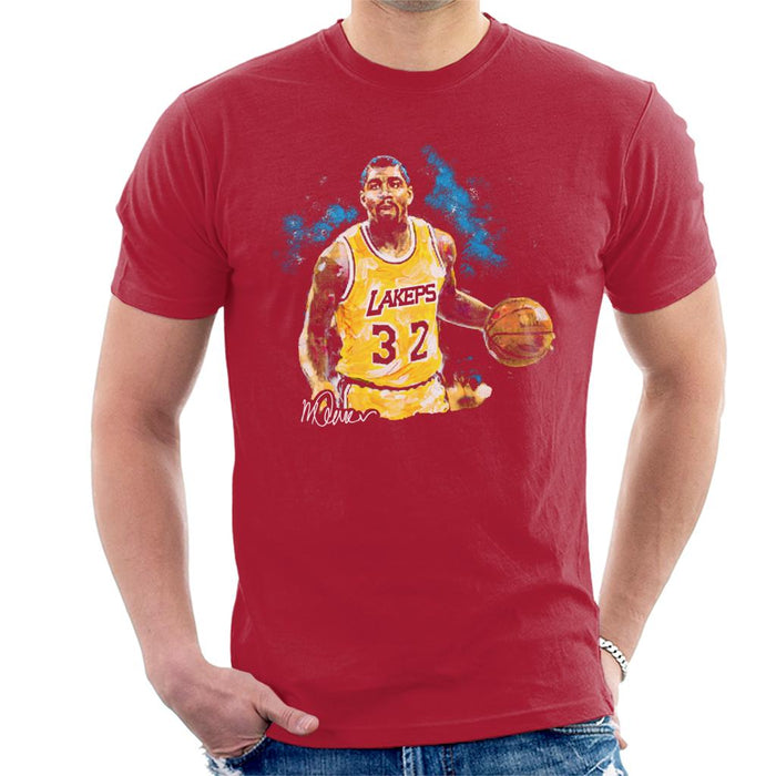 Sidney Maurer Original Portrait Of Magic Johnson Lakers Men's T-Shirt