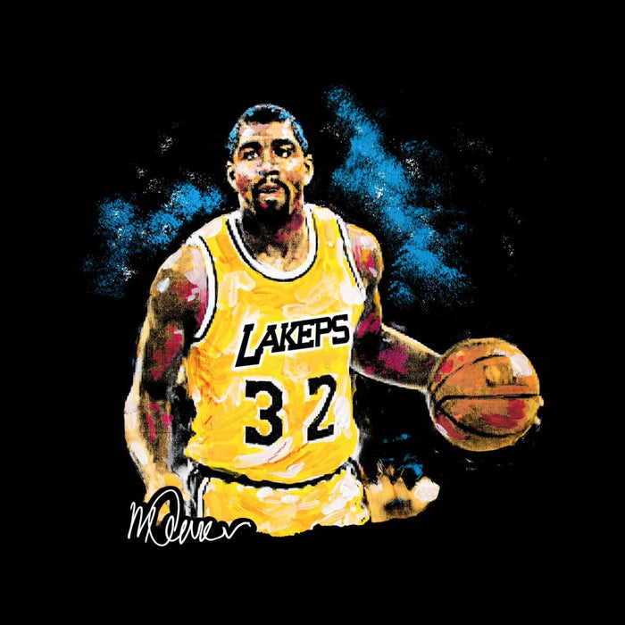 Sidney Maurer Original Portrait Of Magic Johnson Lakers Kid's T-Shirt