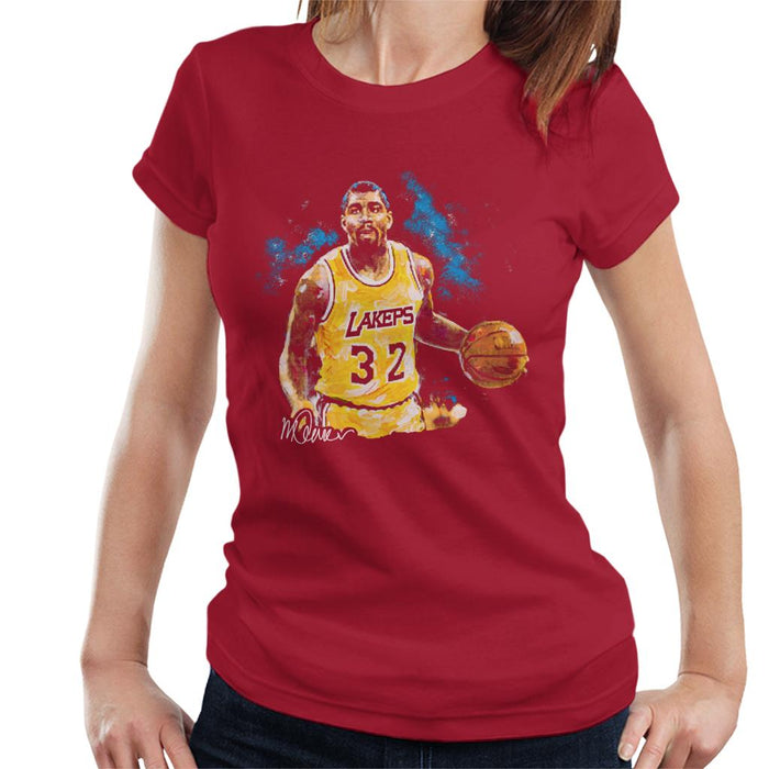 Sidney Maurer Original Portrait Of Magic Johnson Lakers Women's T-Shirt