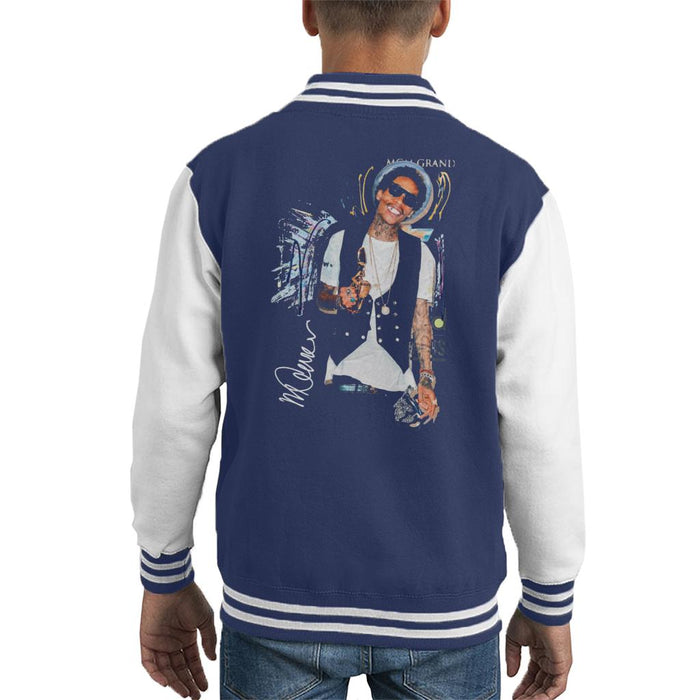 Sidney Maurer Original Portrait Of Wiz Khalifa Billboard Award Kid's Varsity Jacket