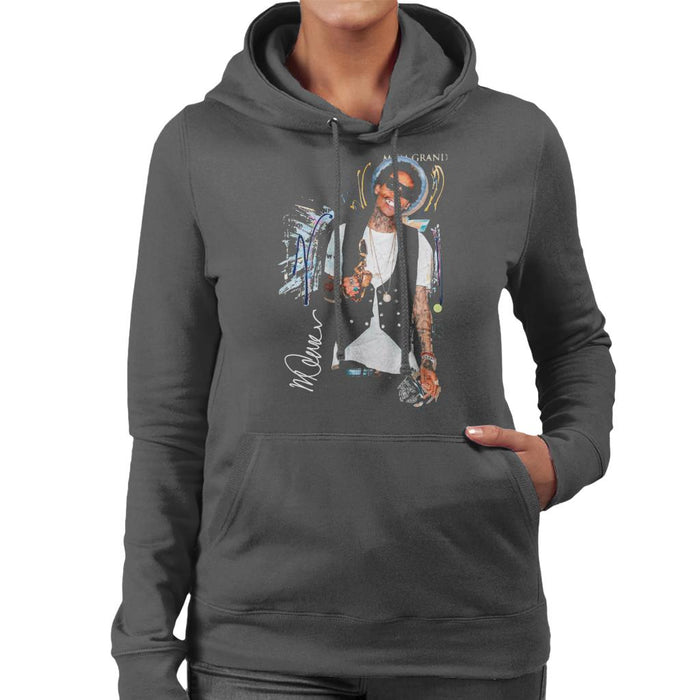 Sidney Maurer Original Portrait Of Wiz Khalifa Billboard Award Women's Hooded Sweatshirt