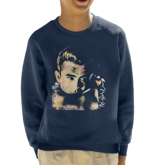 Sidney Maurer Original Portrait Of James Dean Quiff Kid's Sweatshirt