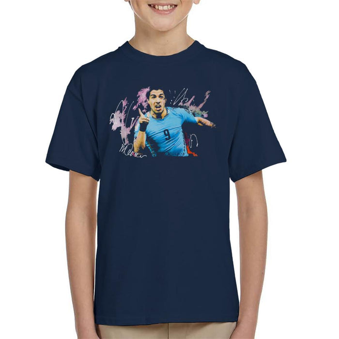 Sidney Maurer Original Portrait Of Luis Suarez Uruguay Kid's T-Shirt