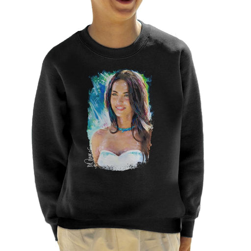 Sidney Maurer Original Portrait Of Megan Fox Kid's Sweatshirt