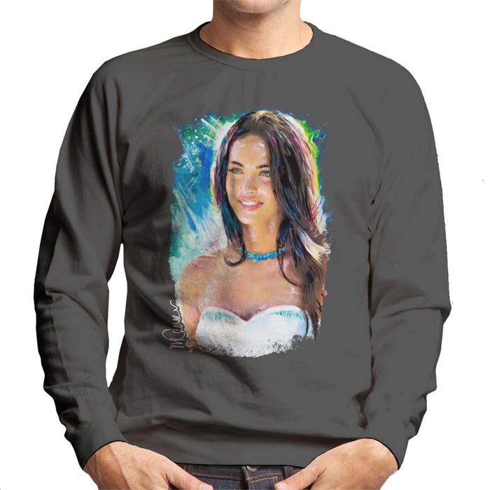 Sidney Maurer Original Portrait Of Megan Fox Men's Sweatshirt
