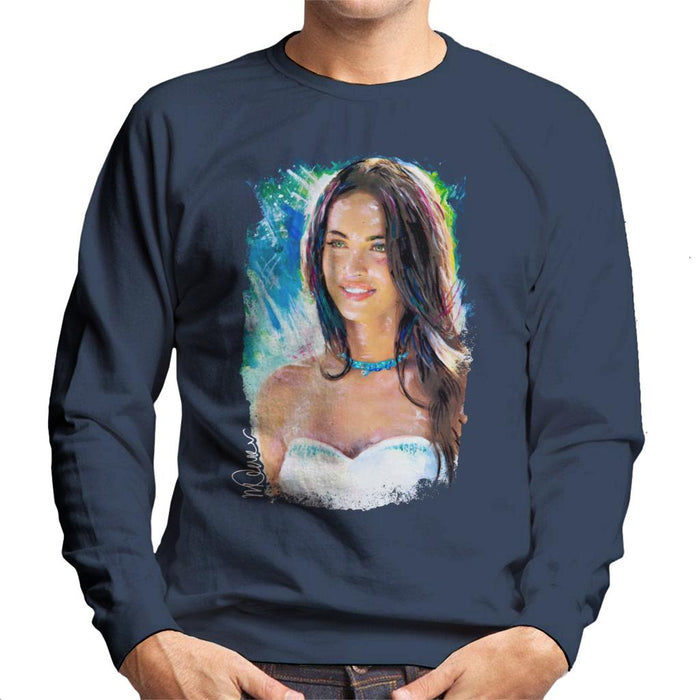 Sidney Maurer Original Portrait Of Megan Fox Men's Sweatshirt