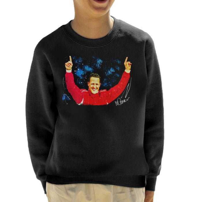 Sidney Maurer Original Portrait Of Michael Schumacher Ferrari Kid's Sweatshirt
