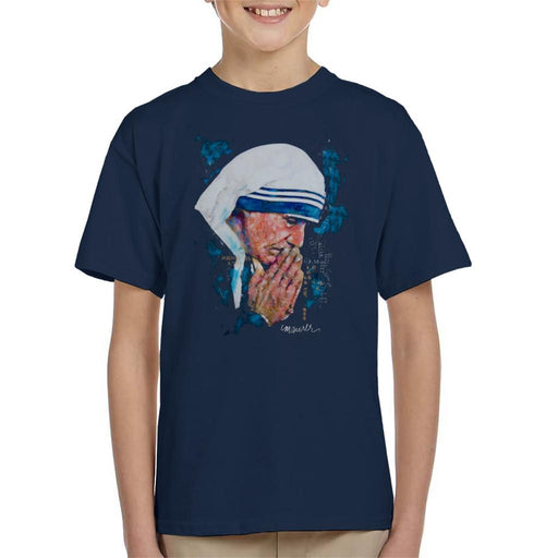 Sidney Maurer Original Portrait Of Mother Teresa Kid's T-Shirt