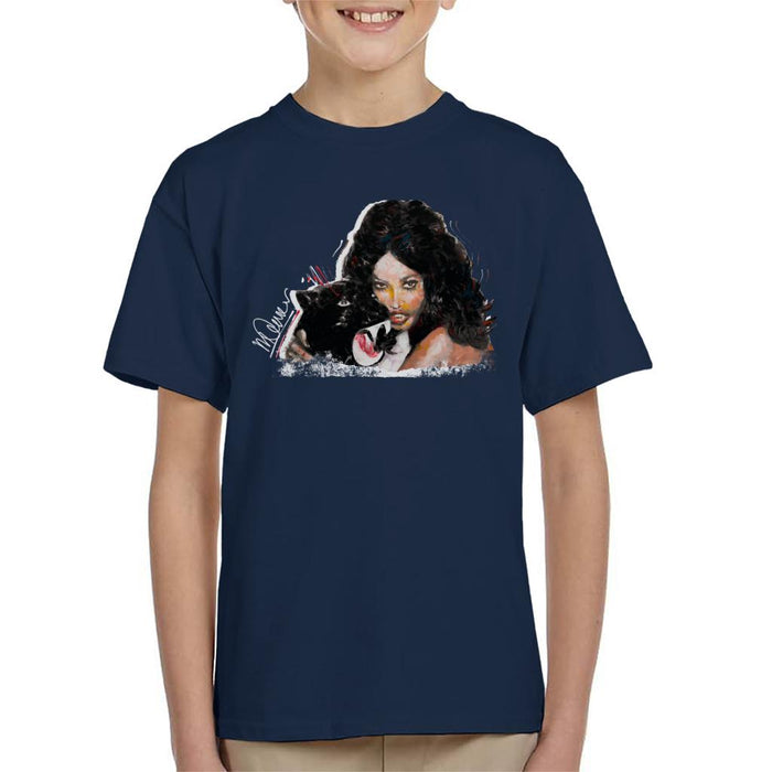 Sidney Maurer Original Portrait Of Naomi Campbell Panther Kid's T-Shirt
