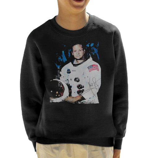 Sidney Maurer Original Portrait Of Neil Armstrong Space Suit Kid's Sweatshirt