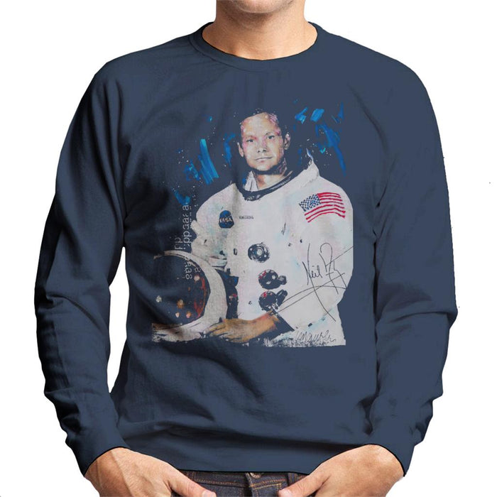 Sidney Maurer Original Portrait Of Neil Armstrong Space Suit Men's Sweatshirt