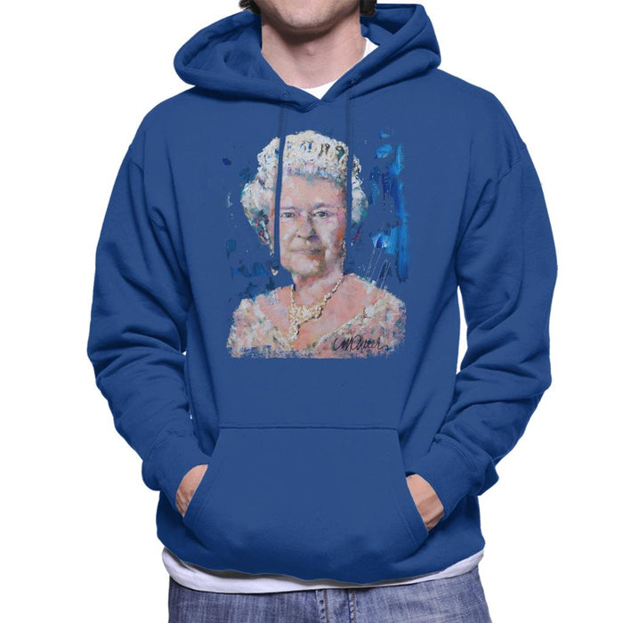 Sidney Maurer Original Portrait Of Queen Elizabeth II Men's Hooded Sweatshirt