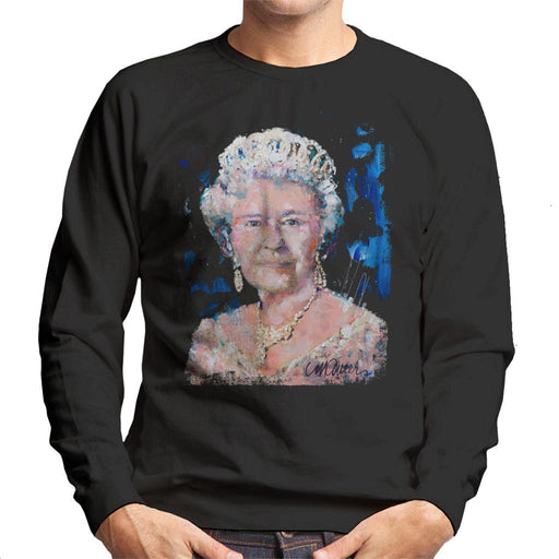 Sidney Maurer Original Portrait Of Queen Elizabeth II Men's Sweatshirt