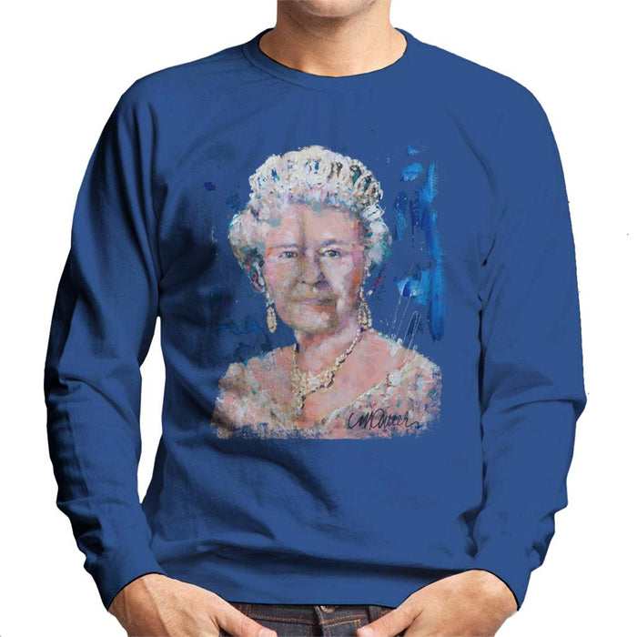 Sidney Maurer Original Portrait Of Queen Elizabeth II Men's Sweatshirt