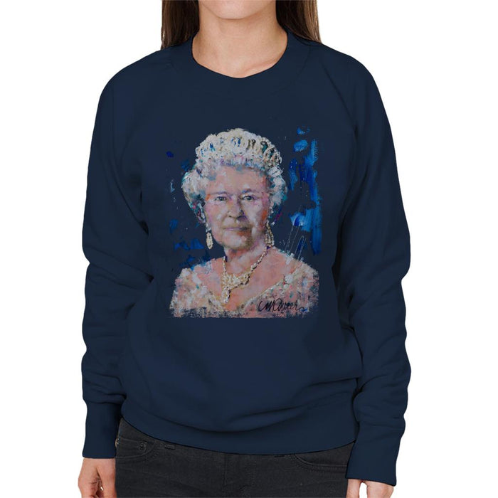 Sidney Maurer Original Portrait Of Queen Elizabeth II Women's Sweatshirt