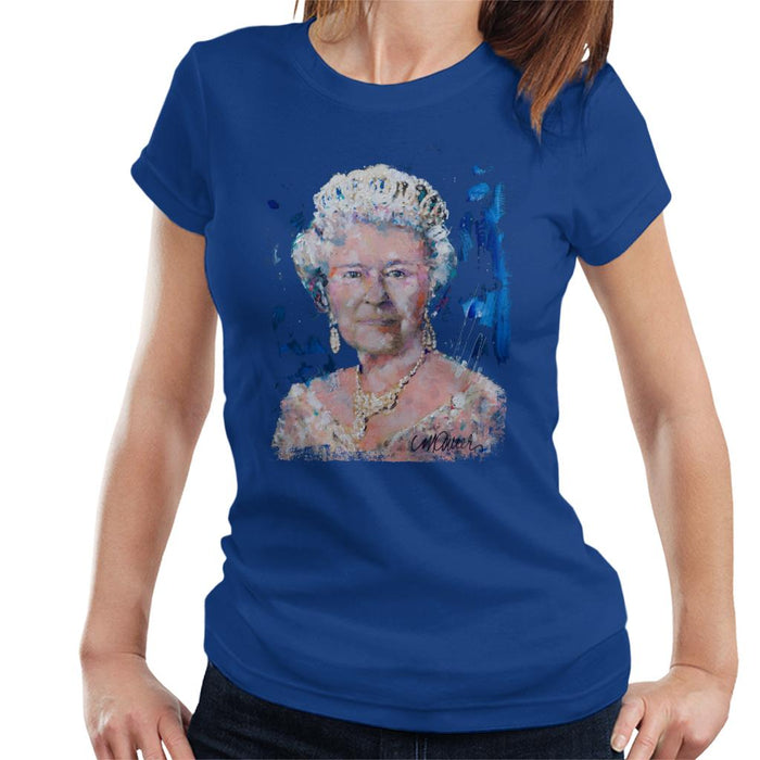 Sidney Maurer Original Portrait Of Queen Elizabeth II Women's T-Shirt