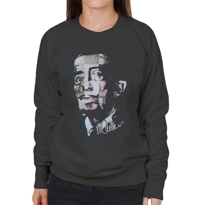 Sidney Maurer Original Portrait Of Salvador Dali Pop Art Women's Sweatshirt