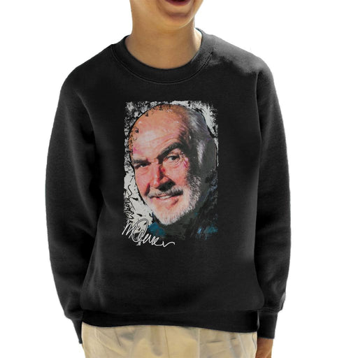 Sidney Maurer Original Portrait Of Actor Sean Connery Kid's Sweatshirt