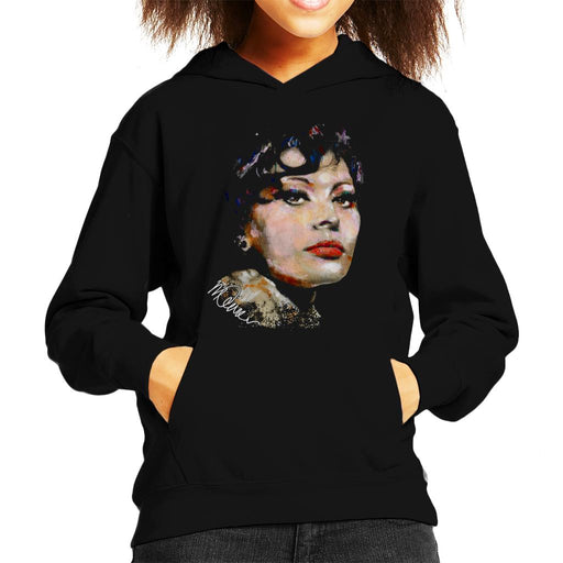 Sidney Maurer Original Portrait Of Actress Sophia Loren Kid's Hooded Sweatshirt