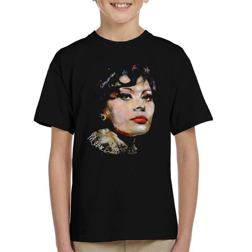 Sidney Maurer Original Portrait Of Actress Sophia Loren Kid's T-Shirt